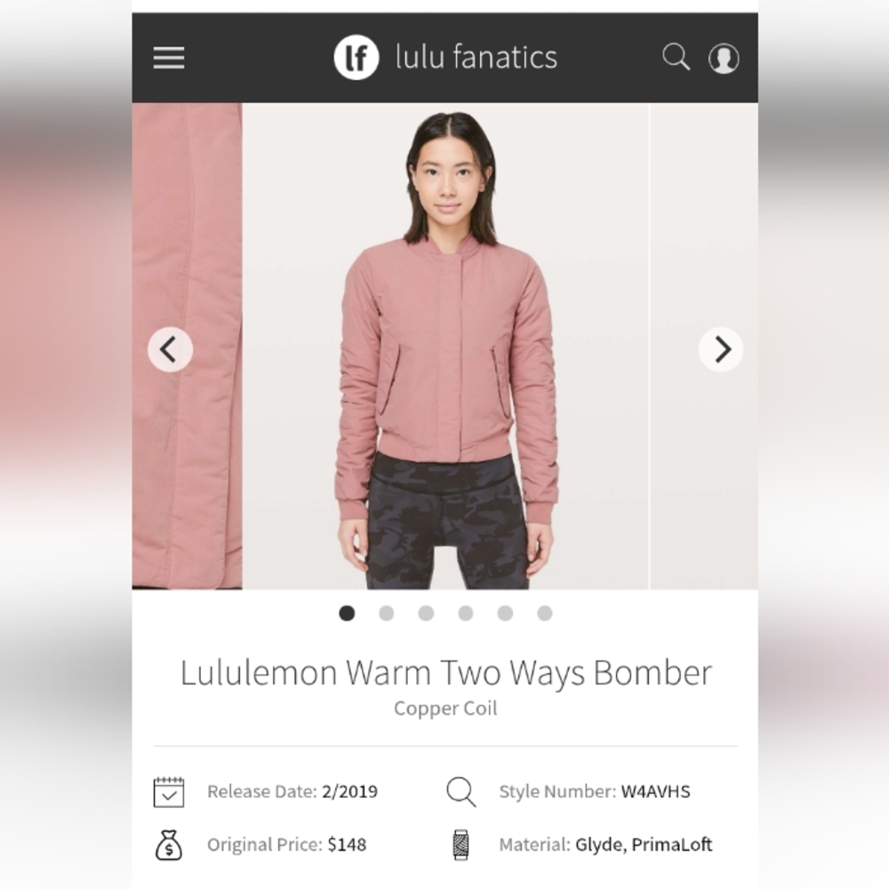 Lululemon Warm Two Ways Bomber